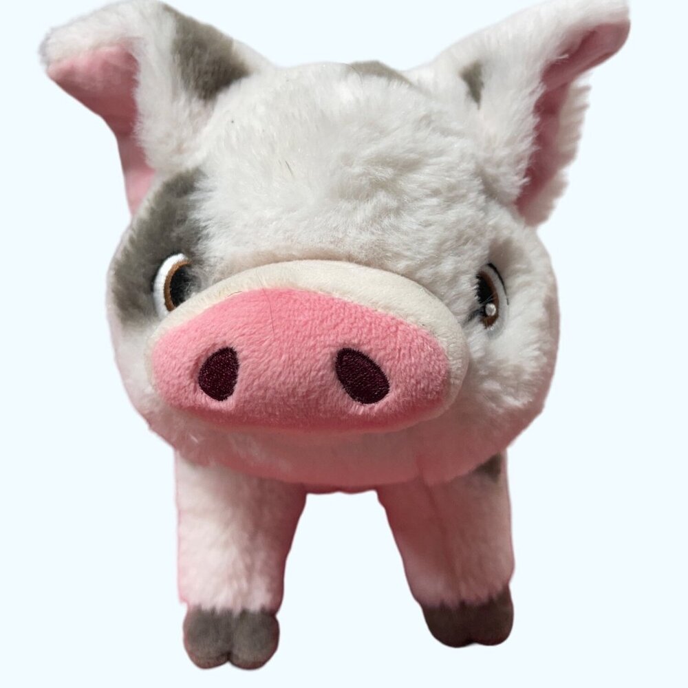 Disney Pua Pig Plush Moana Pink Gray 10" Stuffed Animal Soft Toy London 10”x7”